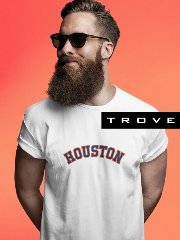 Unısex Erkek Kadın Abd Houston Teksas Baskılı % 100 Pamuk T-shirt