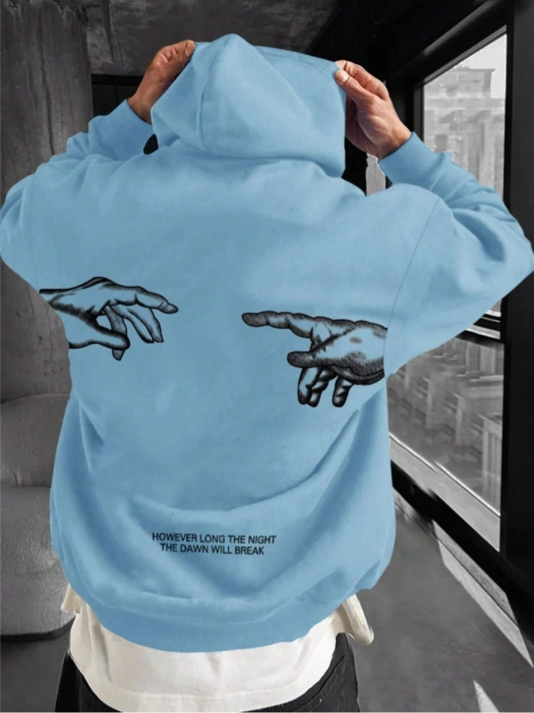 Unisex Erkek/Kadın BREAK Özel Renkli Baskılı Oversize Kapüşonlu Sweatshirt