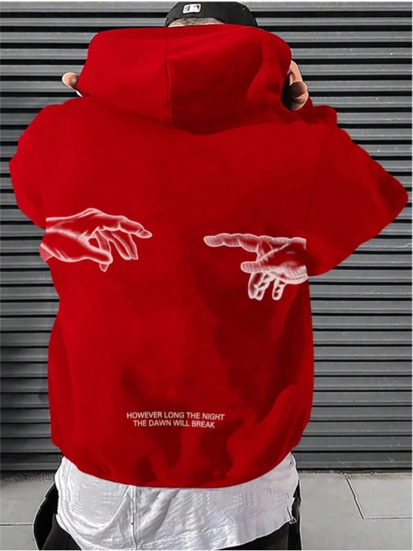 Unisex Erkek/Kadın BREAK Özel Renkli Baskılı Oversize Kapüşonlu Sweatshirt