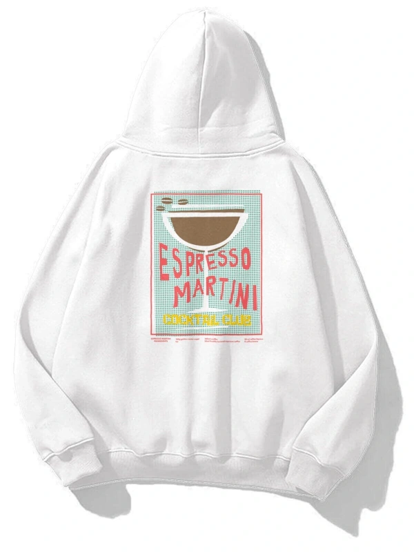 Unisex Espresso Martini Poster Sweatshirt Beyaz