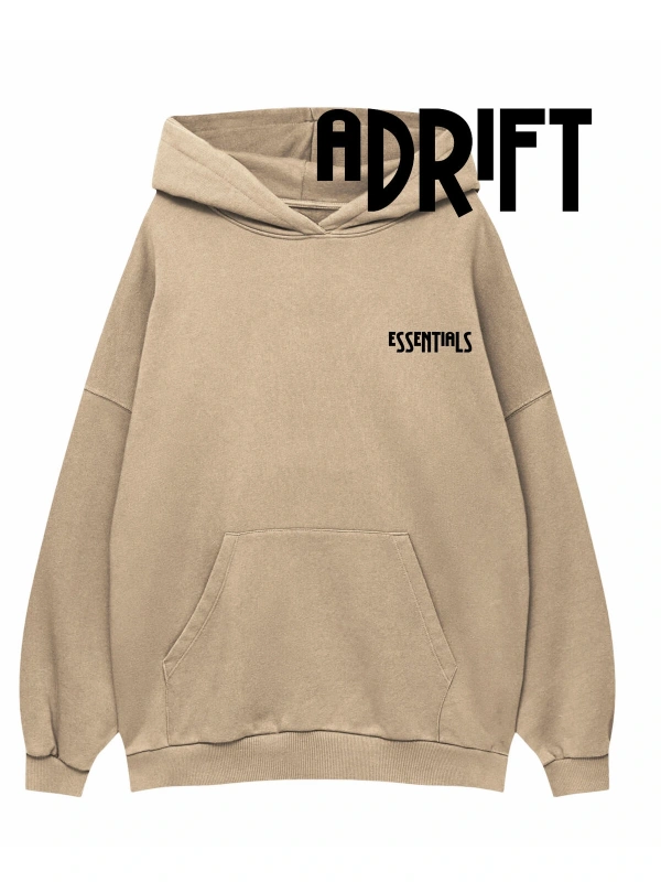 Unisex ESSENTİALS Özel Tasarım Swearshirt Hoodie Bej
