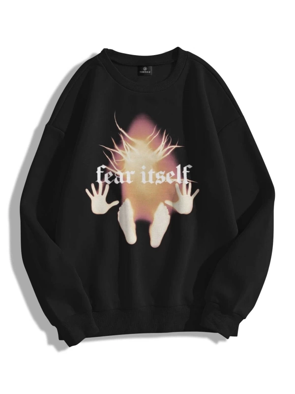 Unisex Fear Itself Bisiklet Yaka Sweatshirt