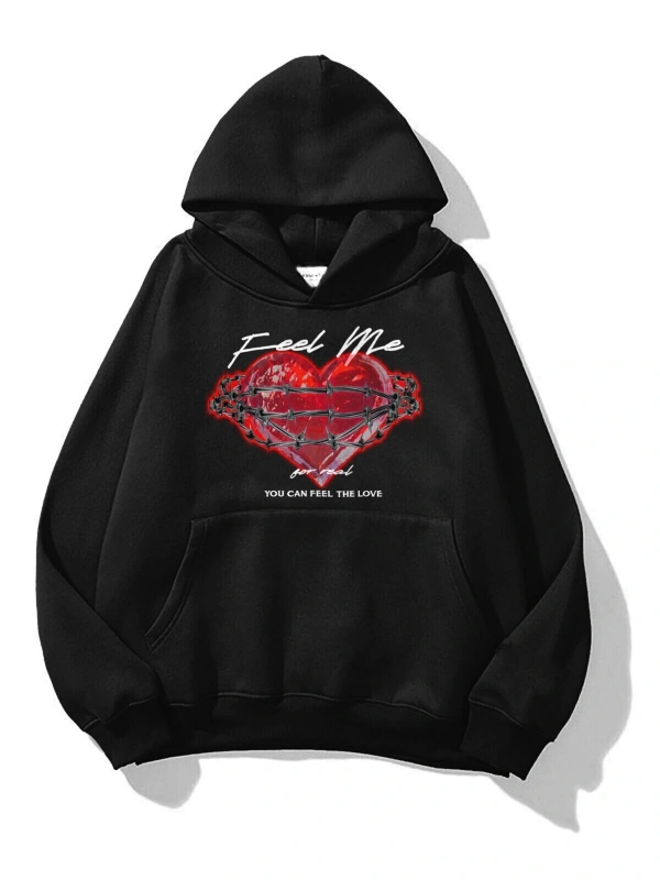 Unisex Feel Me Sweatshirt Hoodie Siyah