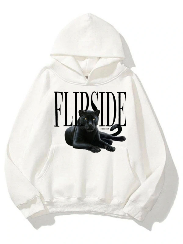 Unisex Flipside Sweatshirt Hoodie Beyaz