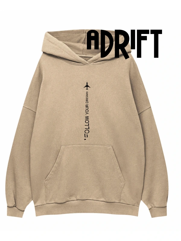 Unisex Follow Your Özel Tasarım Swearshirt Hoodie Bej