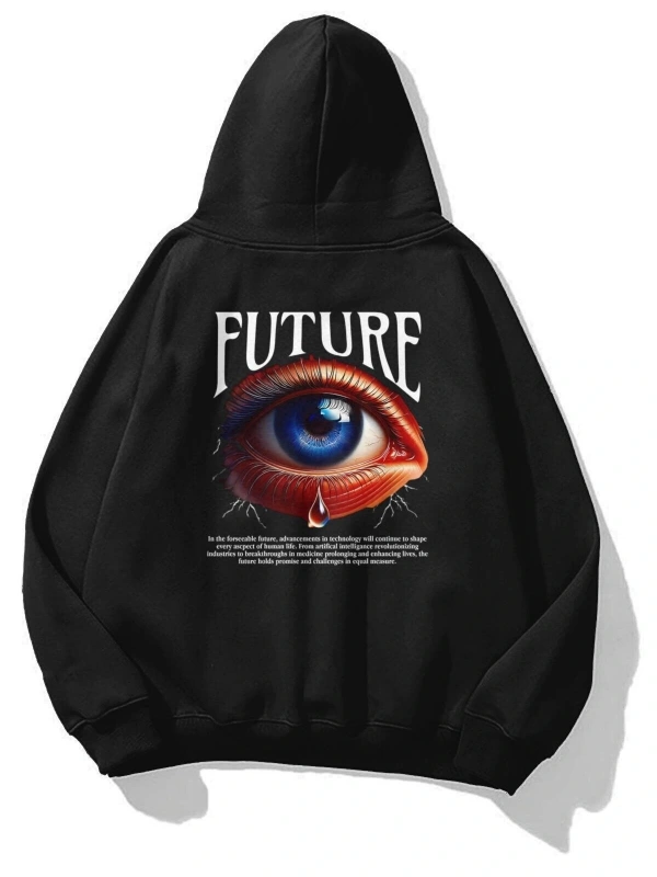 Unisex Future Eye Sweatshirt Siyah