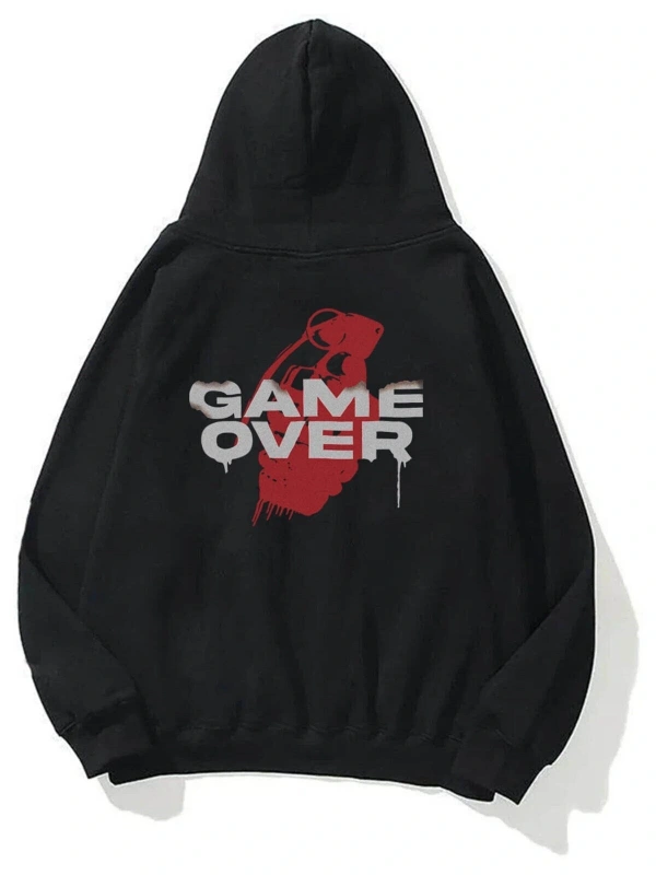 Unisex Game Over Sweatshirt Siyah