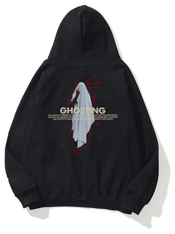 Unisex Ghosting Siyah Sweatshirt