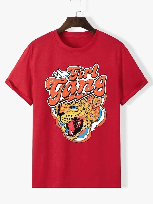 Unisex Girl Gang Baskılı T-shirt