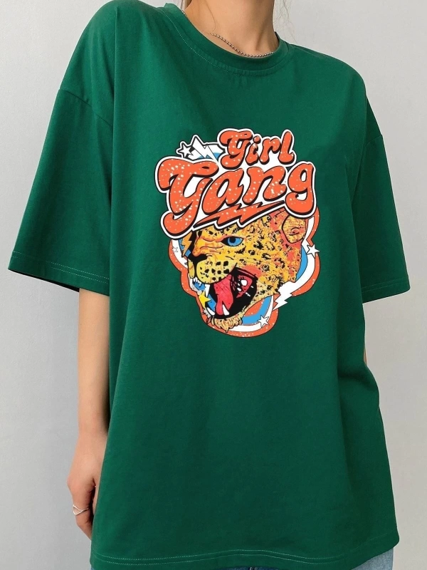 Unisex Girl Gang Baskılı T-shirt