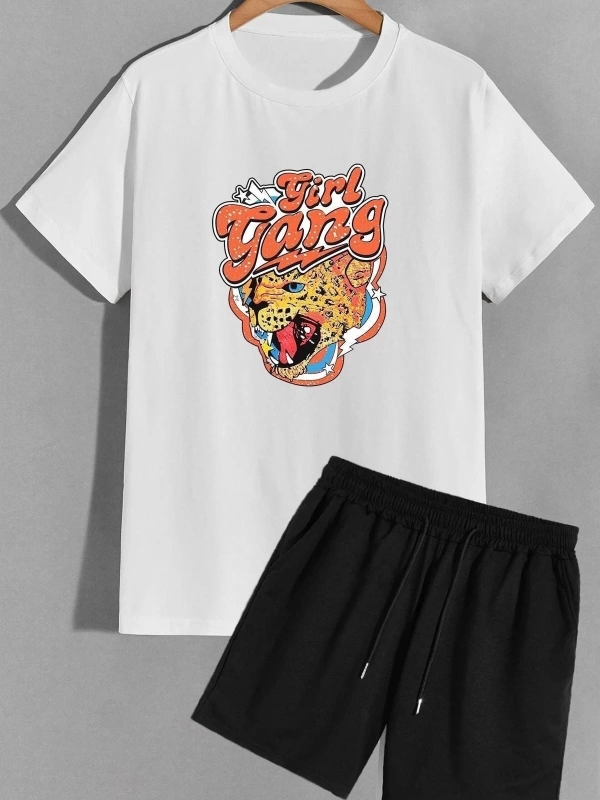 Unisex Girlgang Şort T-shirt Eşofman Takımı TSH-GIRLGANG-SHRT-DUZ