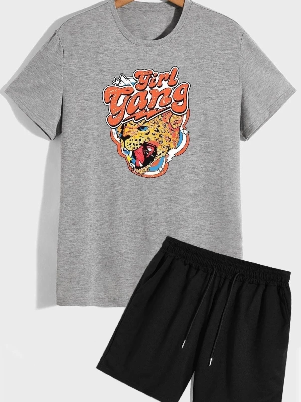 Unisex Girlgang Şort T-shirt Eşofman Takımı TSH-GIRLGANG-SHRT-DUZ