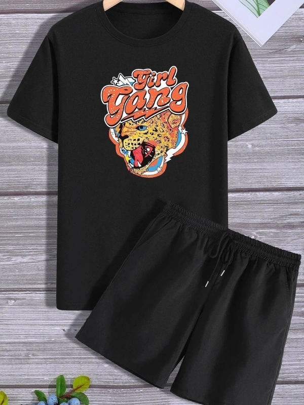 Unisex Girlgang Şort T-shirt Eşofman Takımı TSH-GIRLGANG-SHRT-DUZ
