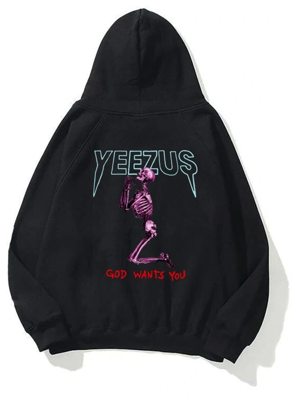 Unisex God Wants You Yeezus Siyah Sweatshirt