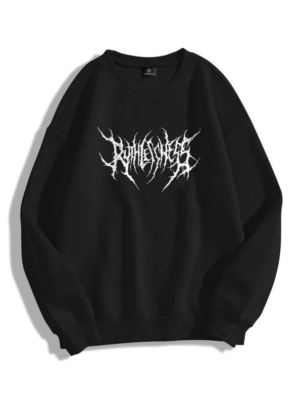 Unisex Gothic Ruthless Bisiklet Yaka Sweatshirt