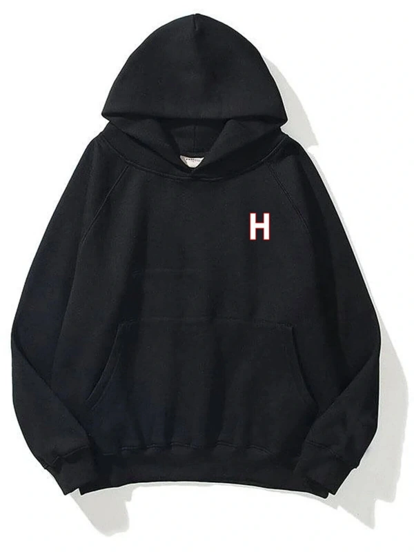 Unisex H Harfli Siyah Sweatshirt