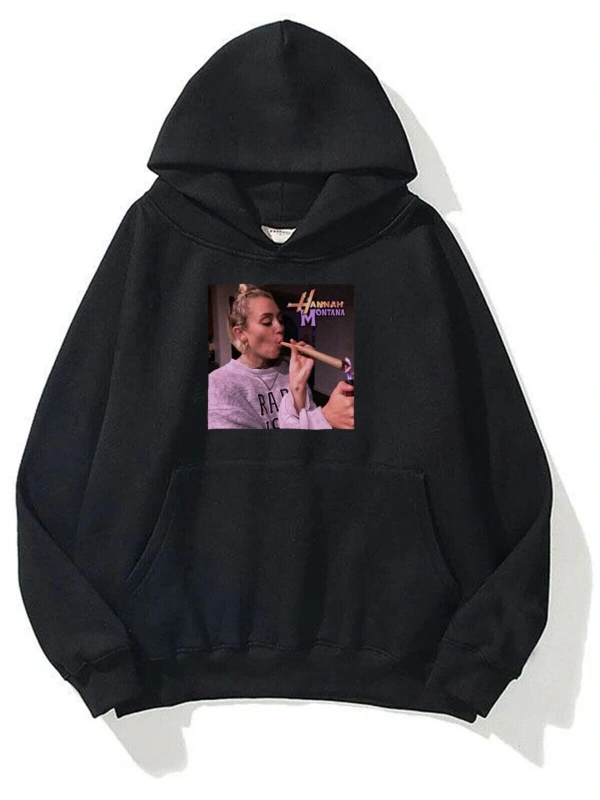 Unisex Hannah Montana Sweatshirt Hoodie Siyah