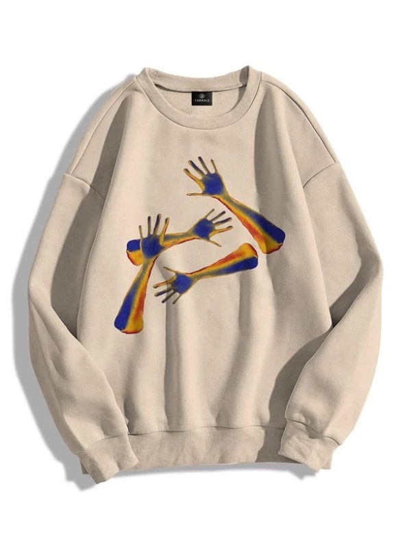 Unisex Heatmaps Arms Bisiklet Yaka Sweatshirt Gri