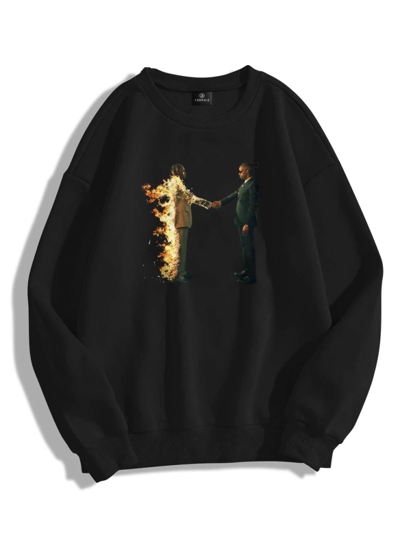 Unisex Heroes & Vıllaıns Bisiklet Yaka Sweatshirt