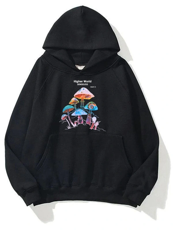 Unisex Higher World Siyah Sweatshirt