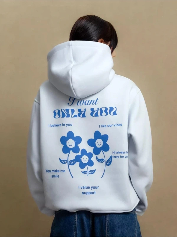 Unisex I Want Only You Sweatshirt Beyaz