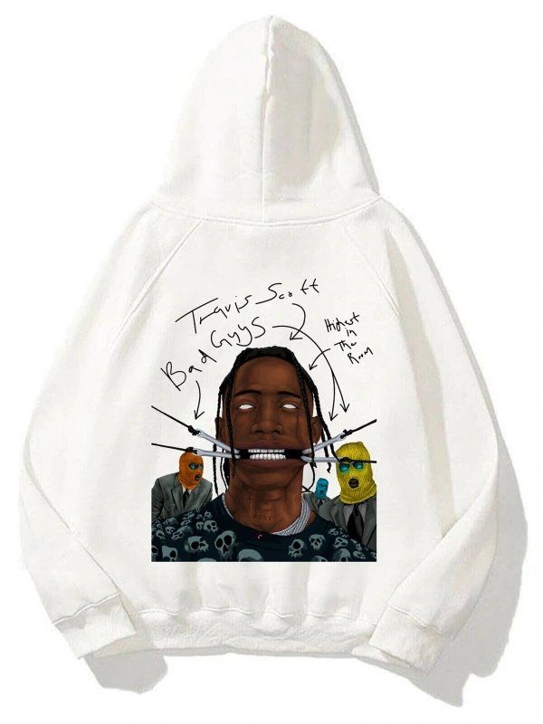 Unisex Jackboys Travis Scott Beyaz Sweatshirt