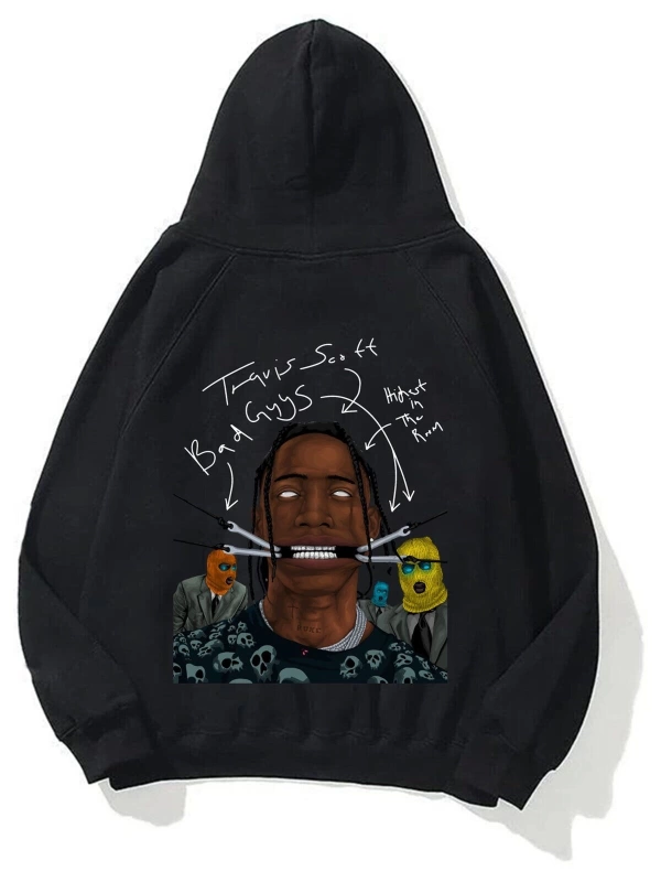 Unisex Jackboys Travis Scott Siyah Sweatshirt
