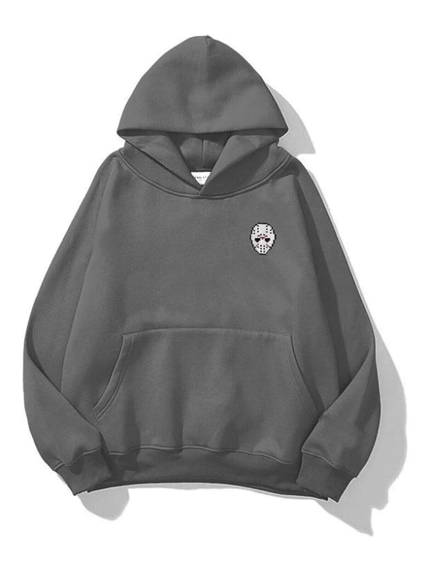 Unisex Jason Sweatshirt Hoodie Gri