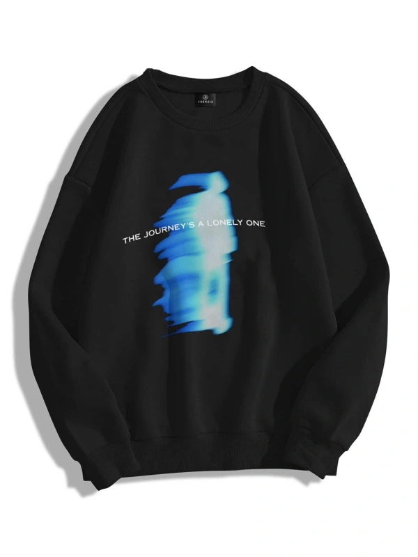 Unisex Journey Bisiklet Yaka Sweatshirt Hoodie Siyah