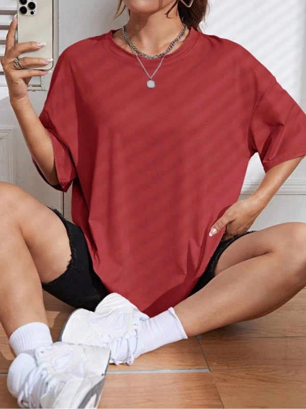 Unisex Kadın/Erkek Düz Renkli Özel Baskılı Oversize Pamuk Penye Bisiklet Yaka T-Shirt