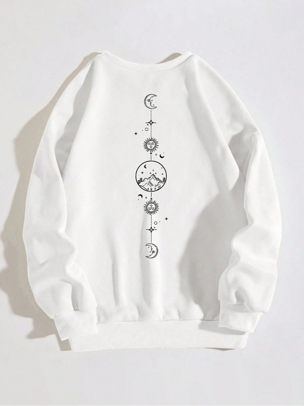 Unisex Kadın/Erkek Grafik Desenli Sweat