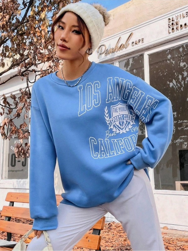 Unisex Kadın/Erkek Harajuka Sokakt Yazılı Grafik Sweat