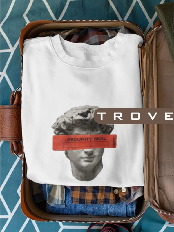 Unısex Kadın Erkek Securıty Seal Suçlu Mitoloji Uzun Kollu %100 Pamuk Sweatshirt Beyaz