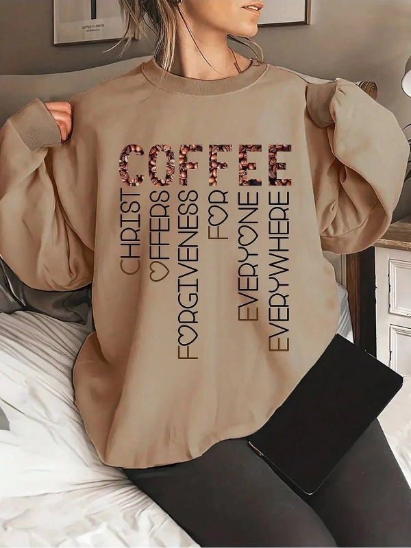 Unisex Kadın/Erkek Yazılı Grafik Sweat