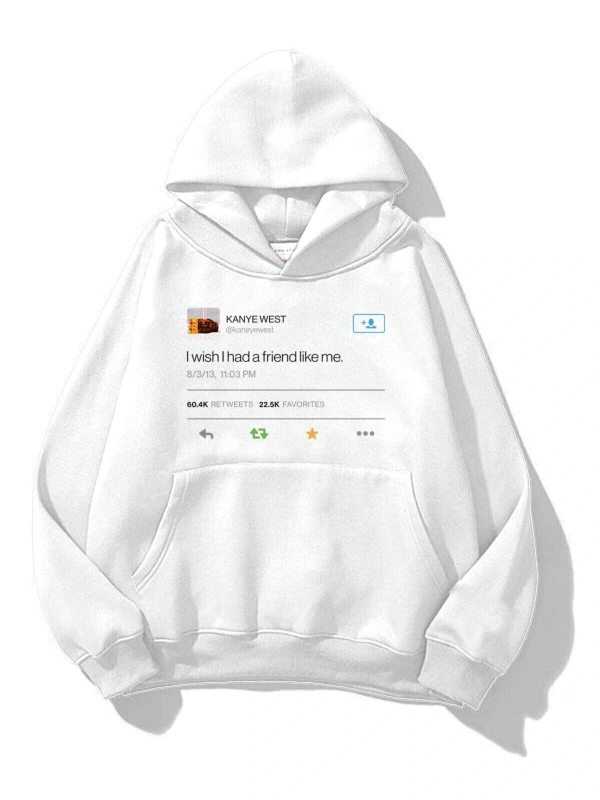 Unisex Kanye Tweet Sweatshirt Beyaz