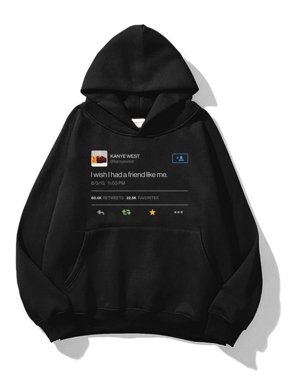 Unisex Kanye Tweet Sweatshirt Siyah