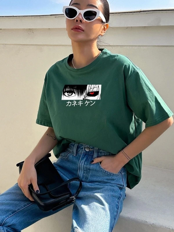 Unisex Ken Kaneki Baskılı T-shirt