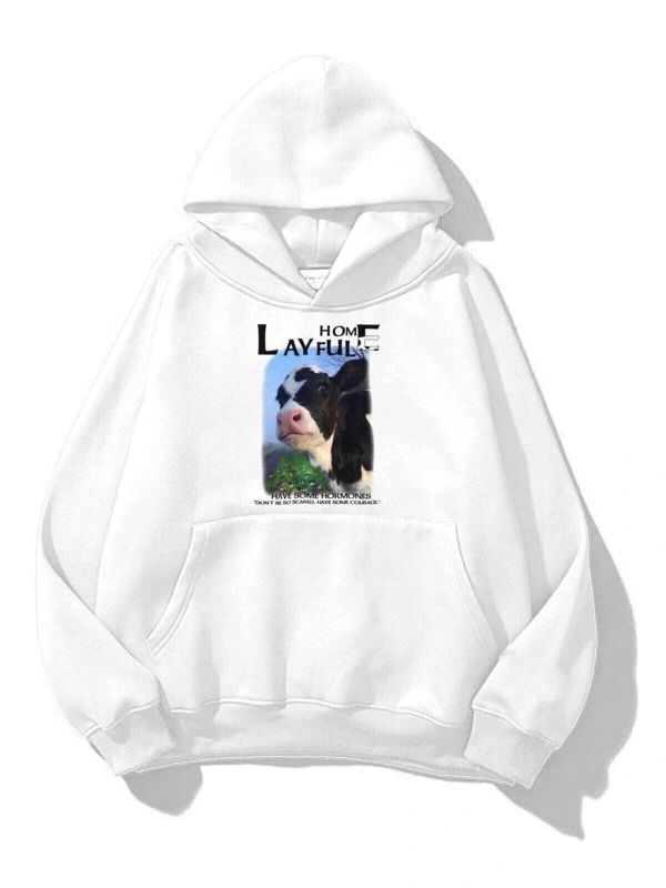 Unisex Layful By Sweatshirt Hoodie Beyaz