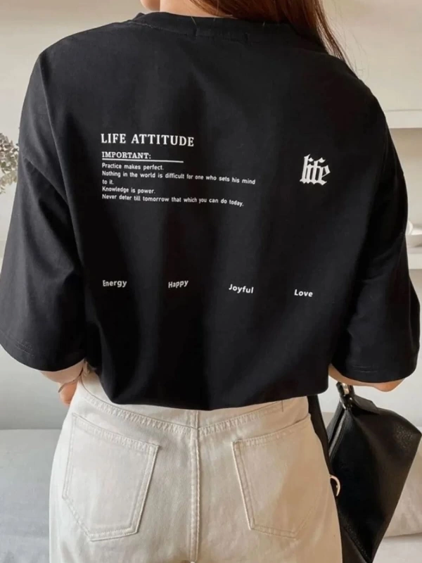 Unisex Life Baskılı T-shirt