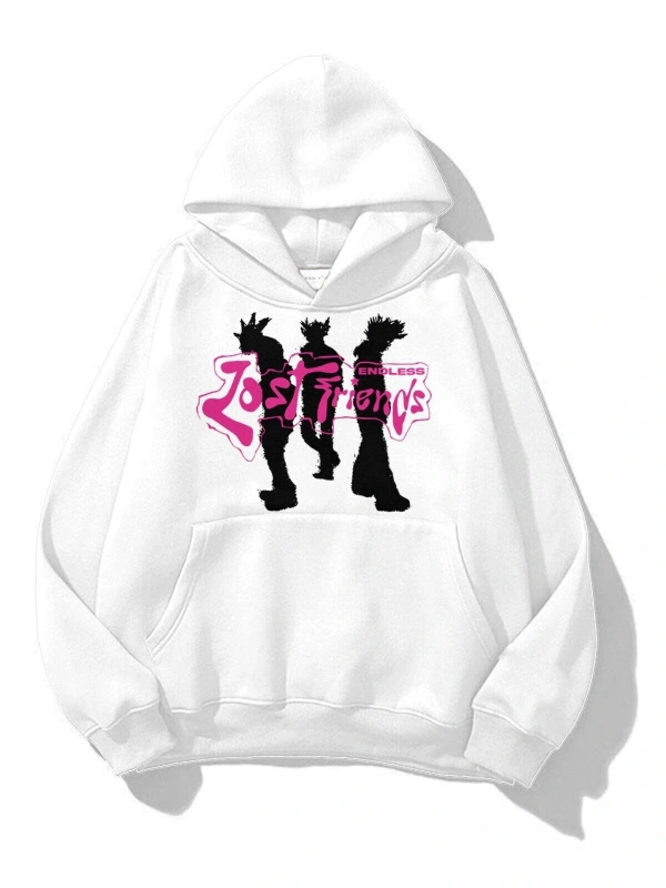 Unisex Lost Friends Sweatshirt Beyaz