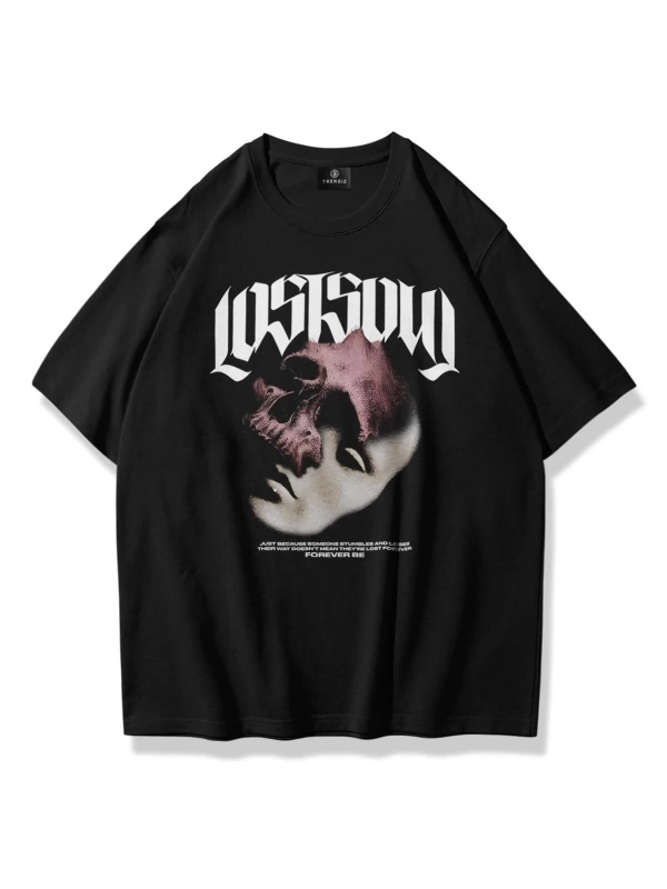 Unisex Lost Soul Tshirt Siyah