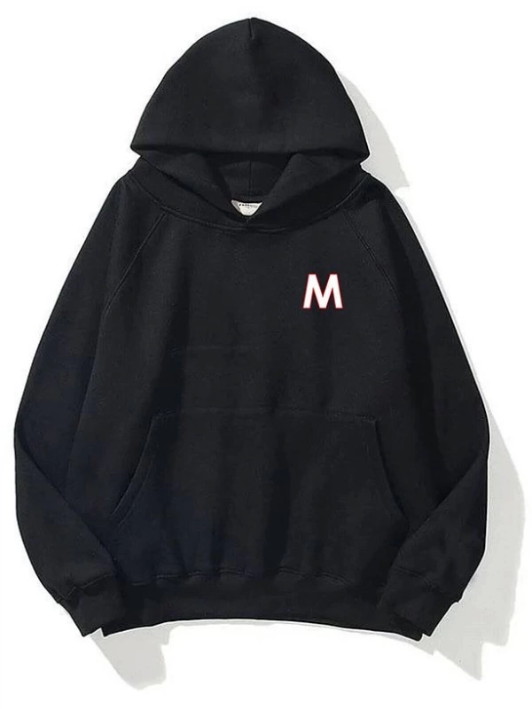 Unisex M Harfli Siyah Sweatshirt Siyah