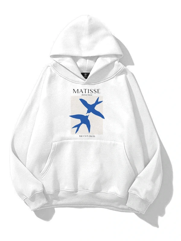 Unisex Matisse Abstract Doves Sweatshirt Beyaz