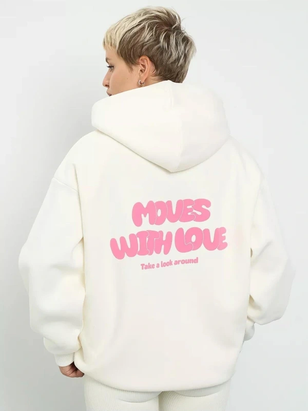 Unisex Moves With Love Sweatshirt Beyaz