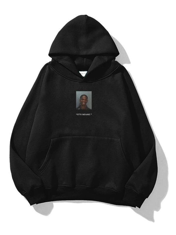 Unisex Mugshot Travis Scott Sweatshirt Siyah