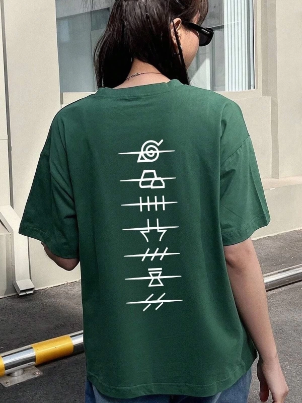Unisex Ninja Akatsuki Baskılı T-shirt