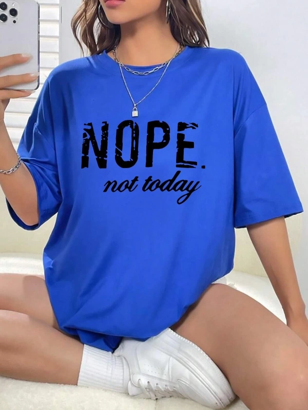 Unisex Not Today Baskılı T-shirt