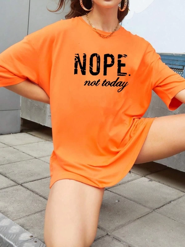 Unisex Not Today Baskılı T-shirt