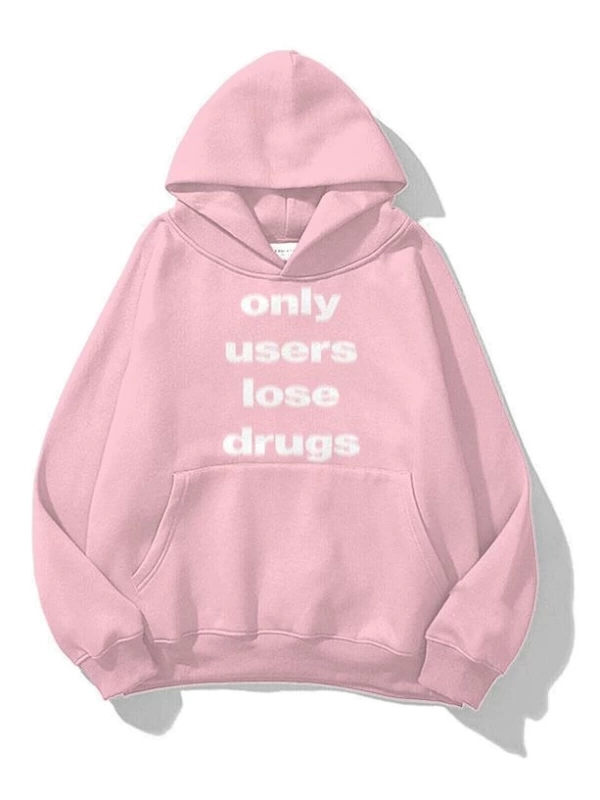 Unisex Only Users Sweatshirt Hoodie Pembe