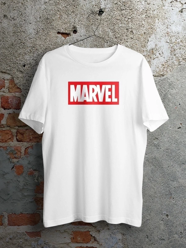Unisex Örme Marvel Logo Baskılı